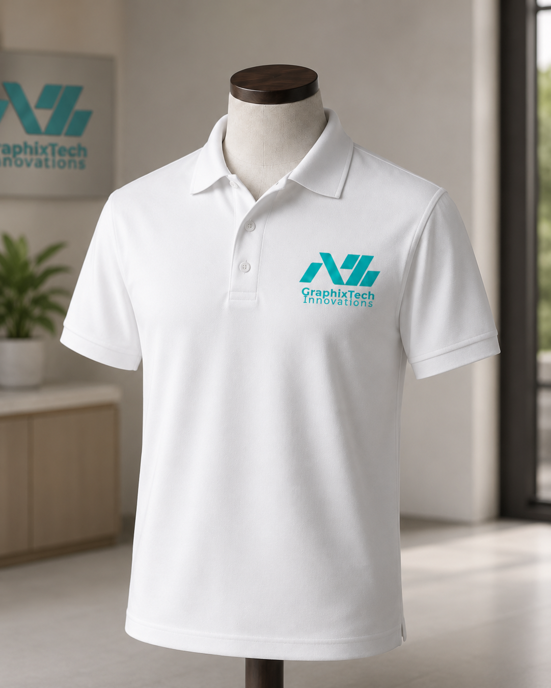 AZ GraphixTech branding and logo presentation mockup